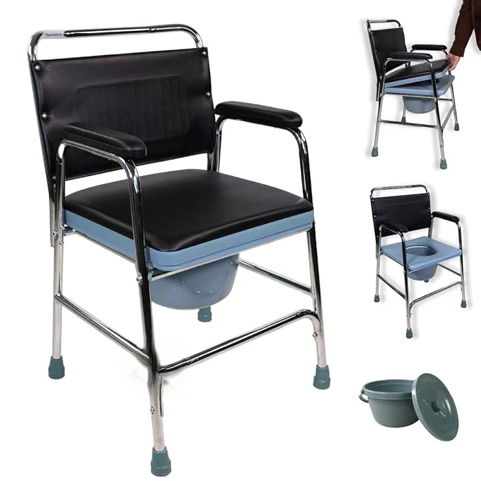 PADDED SEAT COMMODE CHAIR